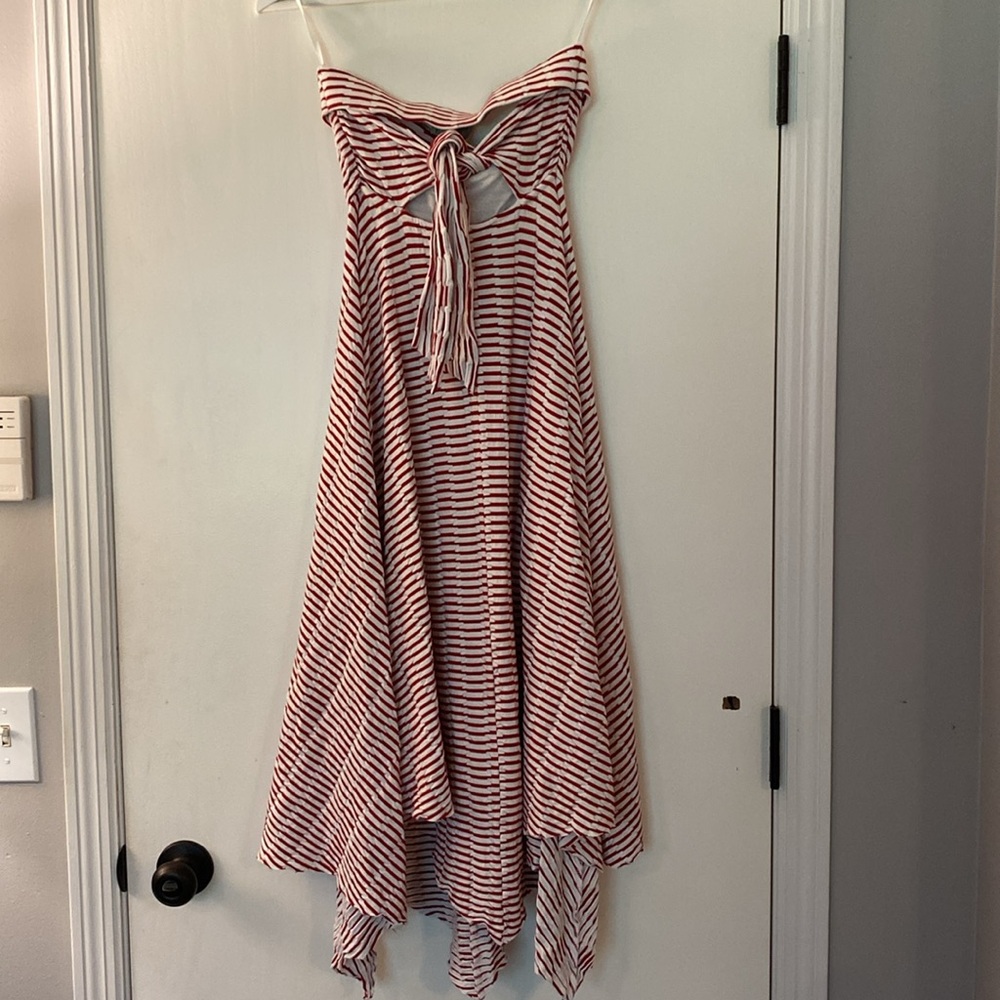 Anthropologie Maeve Caleta striped strapless handkerchief hem Dress size XS H118 - Picture 6 of 9